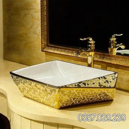 Lavabo đặt bàn hình đá quý - LB40