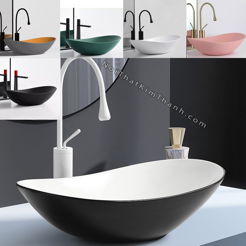 Lavabo thuyền oval đặt bàn - LB42