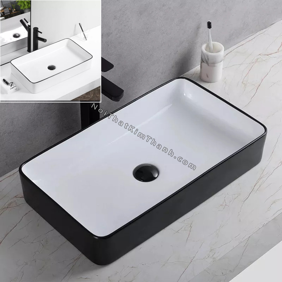 Lavabo đặt bàn hộp chữ nhật - LB43