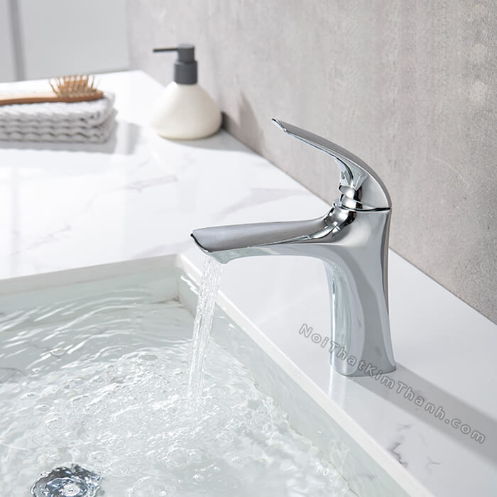 Vòi lavabo nóng lạnh màu trắng bạc - SV21NL