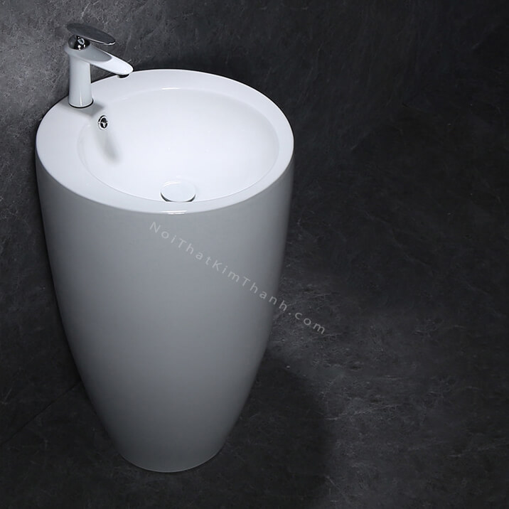 Lavabo chậu rửa mặt đứng sàn mặt tròn - LB12