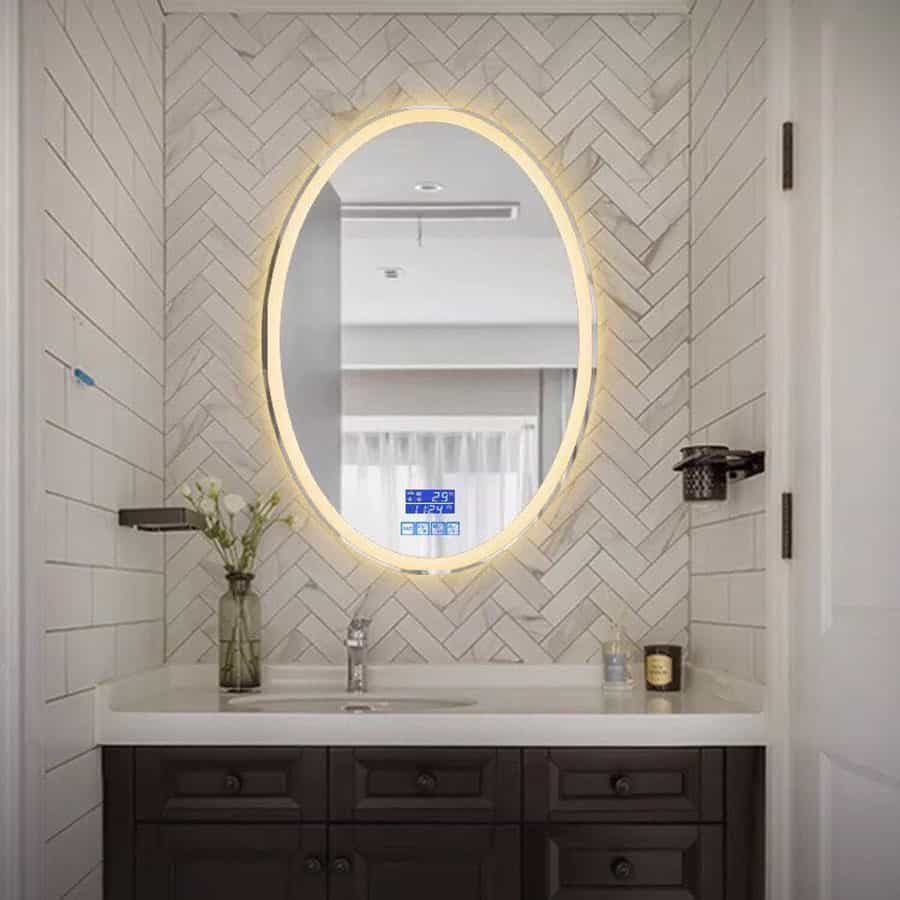 Gương trang điểm led cảm ứng hình elip oval đứng - GL13