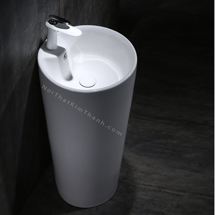 Lavabo chậu rửa mặt đứng sàn mặt tròn chân vát - LB18