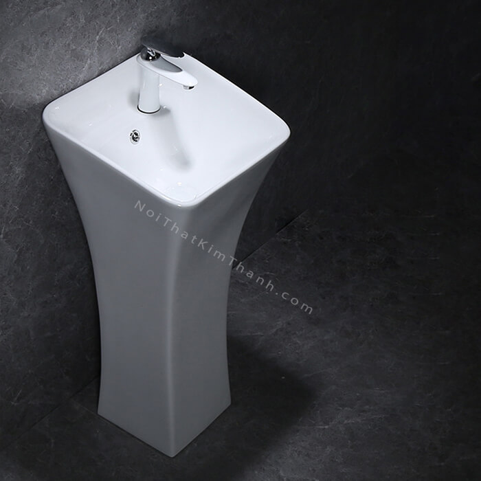 Lavabo chậu rửa mặt đứng sàn mặt vuông vát chéo - LB27