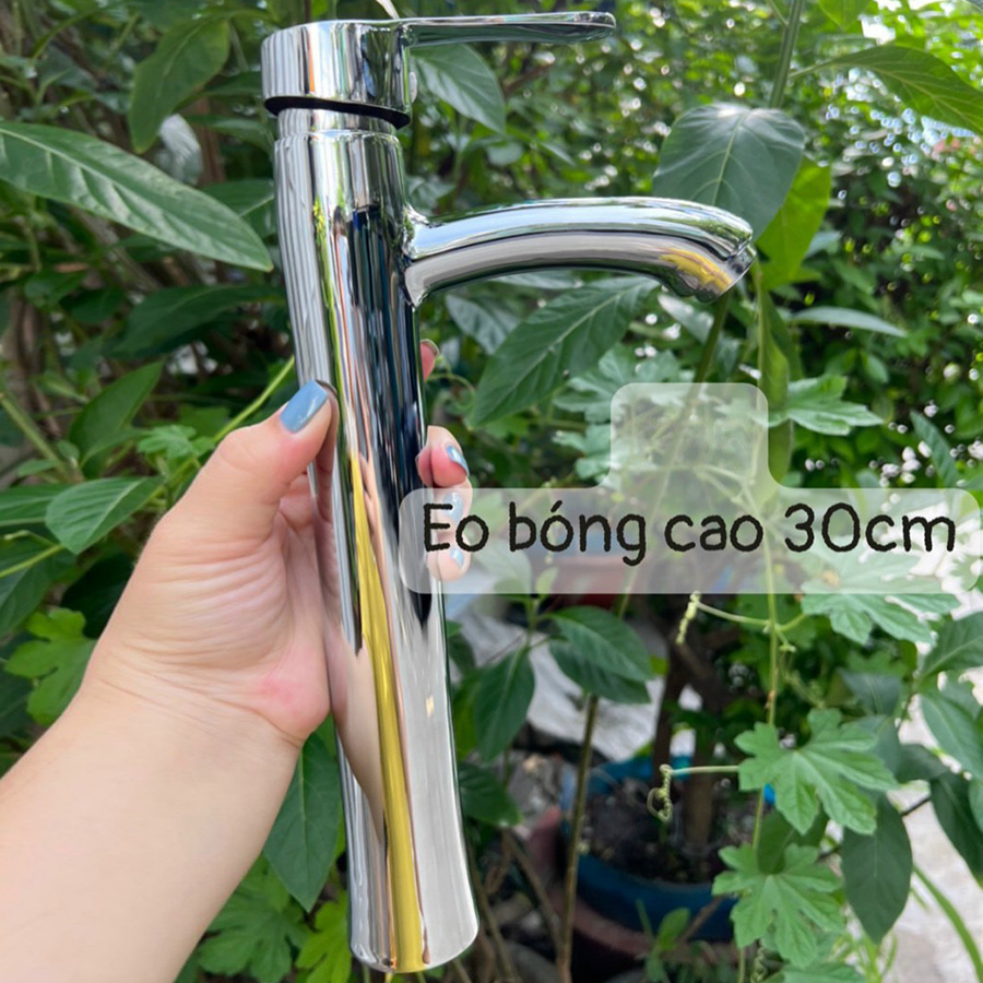Vòi lavabo nóng lạnh màu bóng vòi eo cong - SV126NL