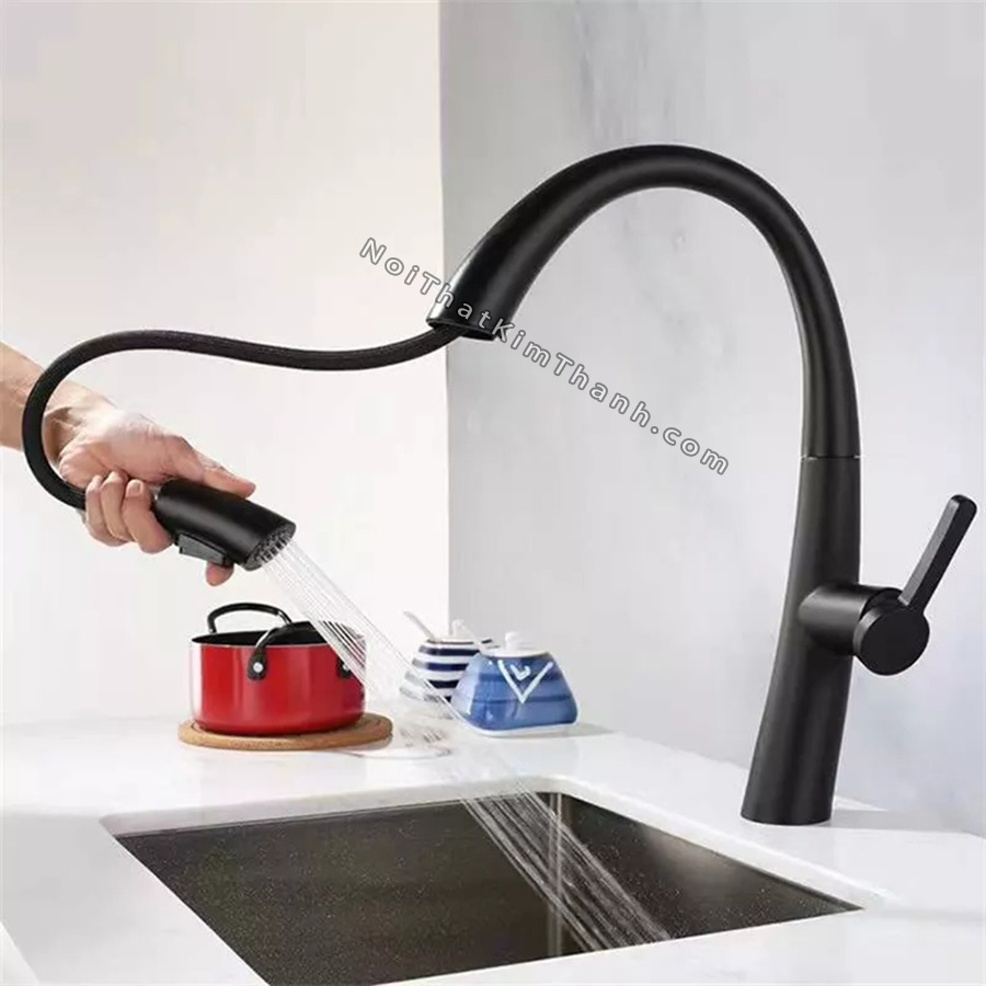 Vòi rửa chén nóng lạnh cong hình C vòng cung - SV135NL