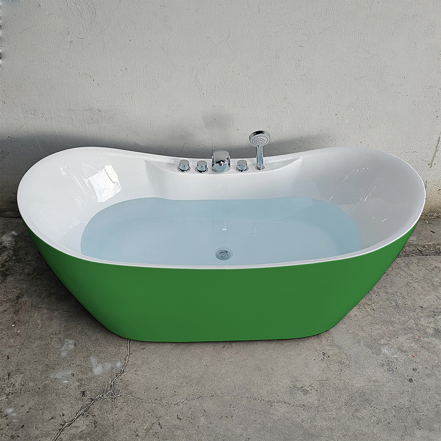 Bồn tắm acrylic thỏi vàng màu xanh lục gắn vòi - BT1308