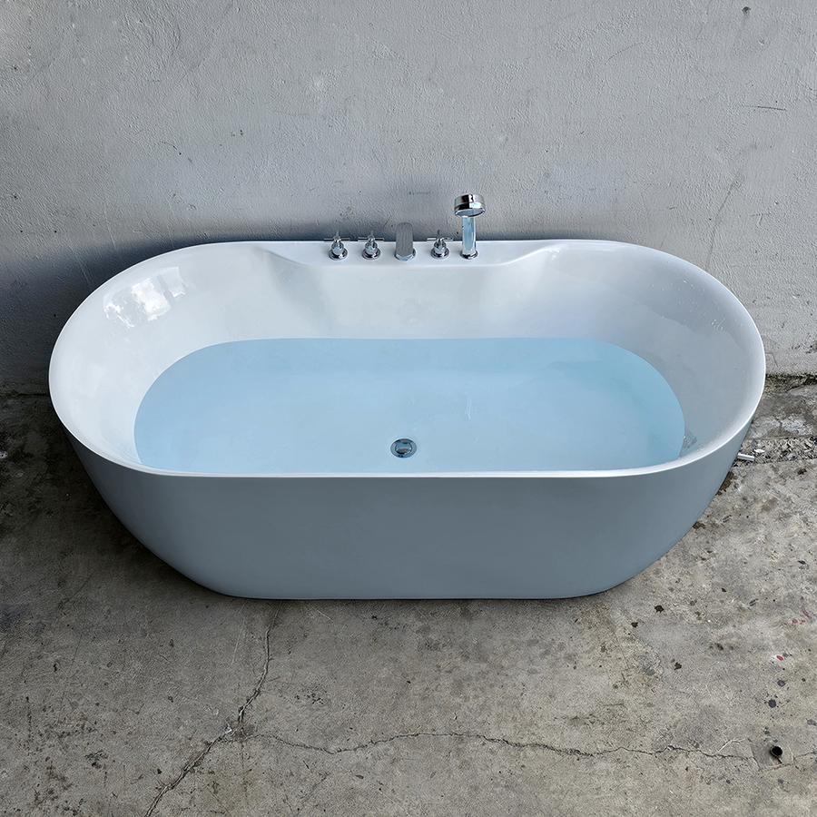 Bồn tắm oval bầu màu xám có vòi - BT1331