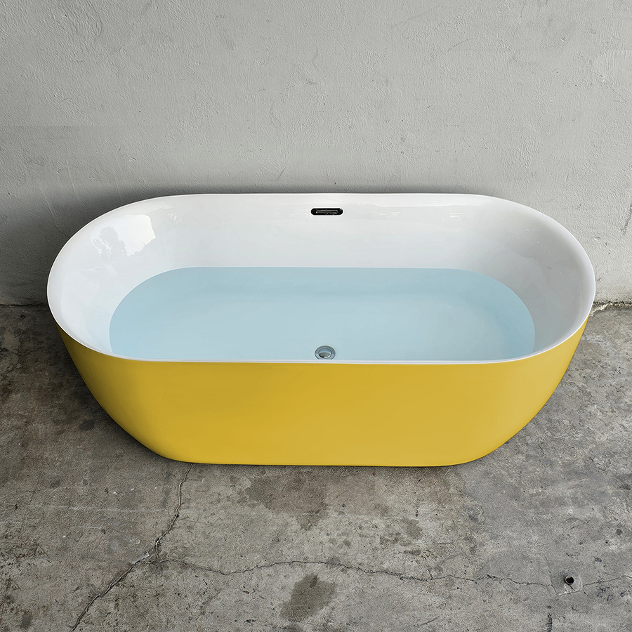 Bồn tắm oval bầu màu vàng  - BT1342