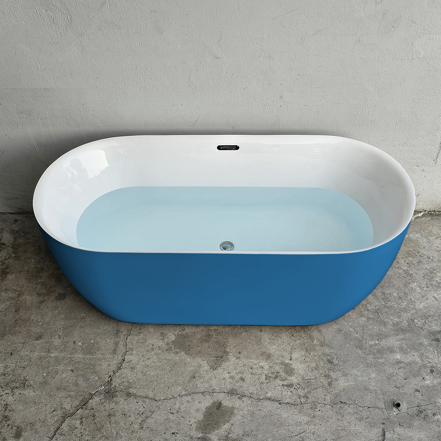 Bồn tắm oval bầu màu xanh dương - BT1344