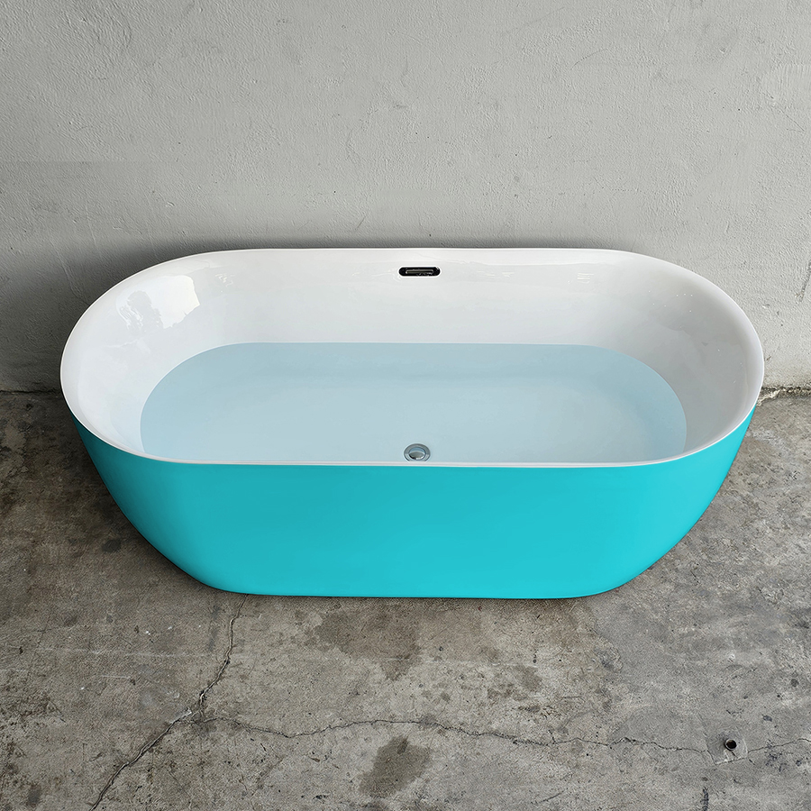 Bồn tắm oval bầu màu xanh lơ - BT1346