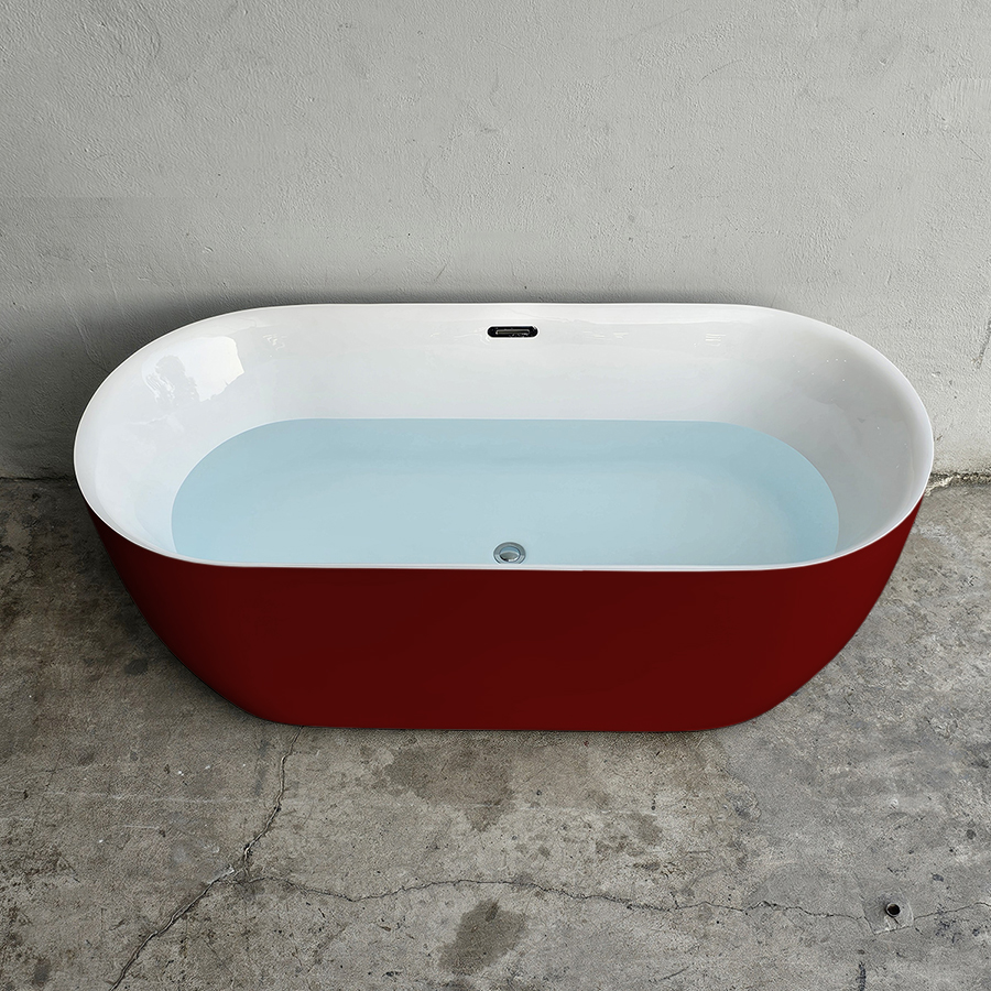 Bồn tắm oval bầu màu đỏ bordeaux - BT1348