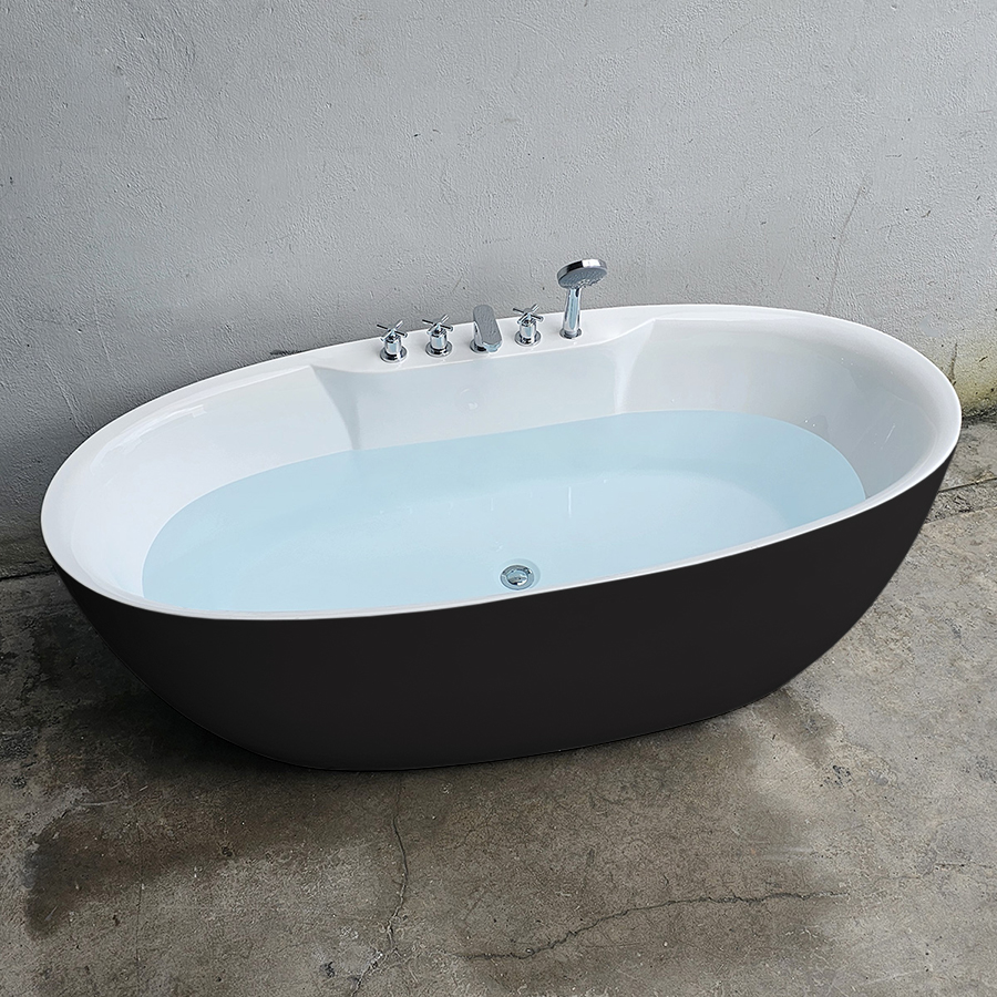 Bồn tắm oval trứng màu đen có vòi - BT1358
