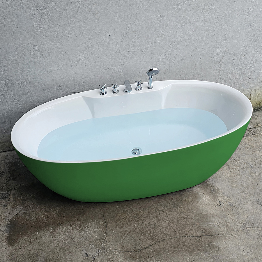 Bồn tắm oval trứng màu xanh lục có vòi - BT1363