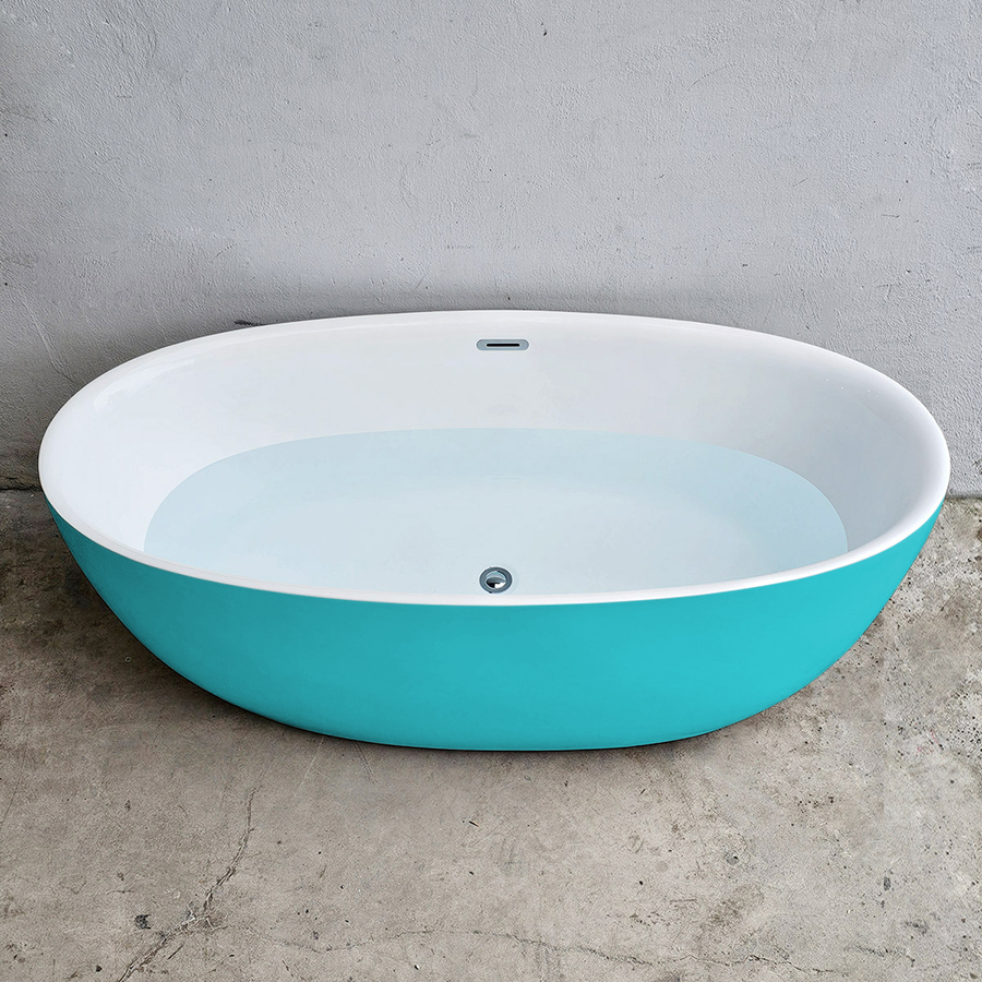 Bồn tắm bo viền hình oval màu xanh lơ - BT1365