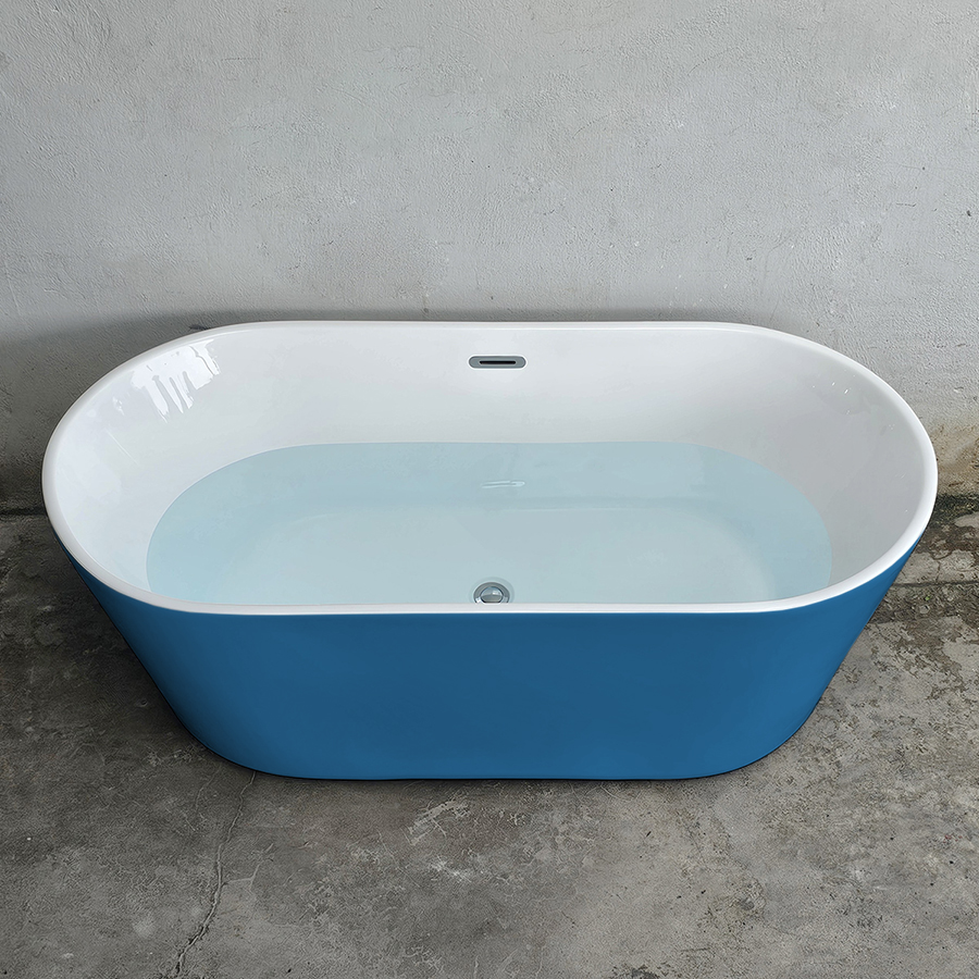 Bồn tắm hình oval thẳng màu xanh dương - BT1372