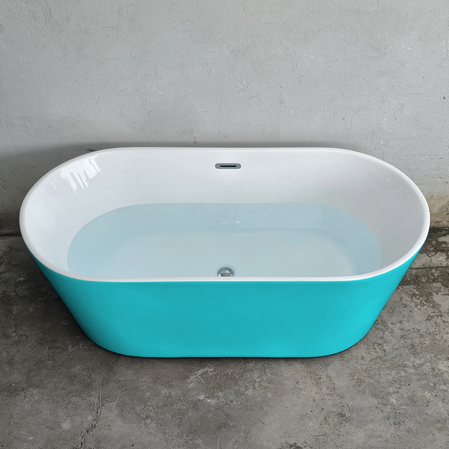 Bồn tắm hình oval thẳng màu xanh lơ - BT1374