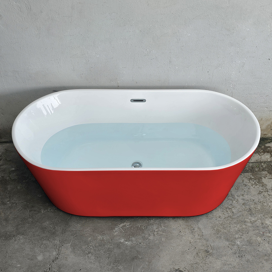 Bồn tắm hình oval thẳng màu đỏ - BT1375