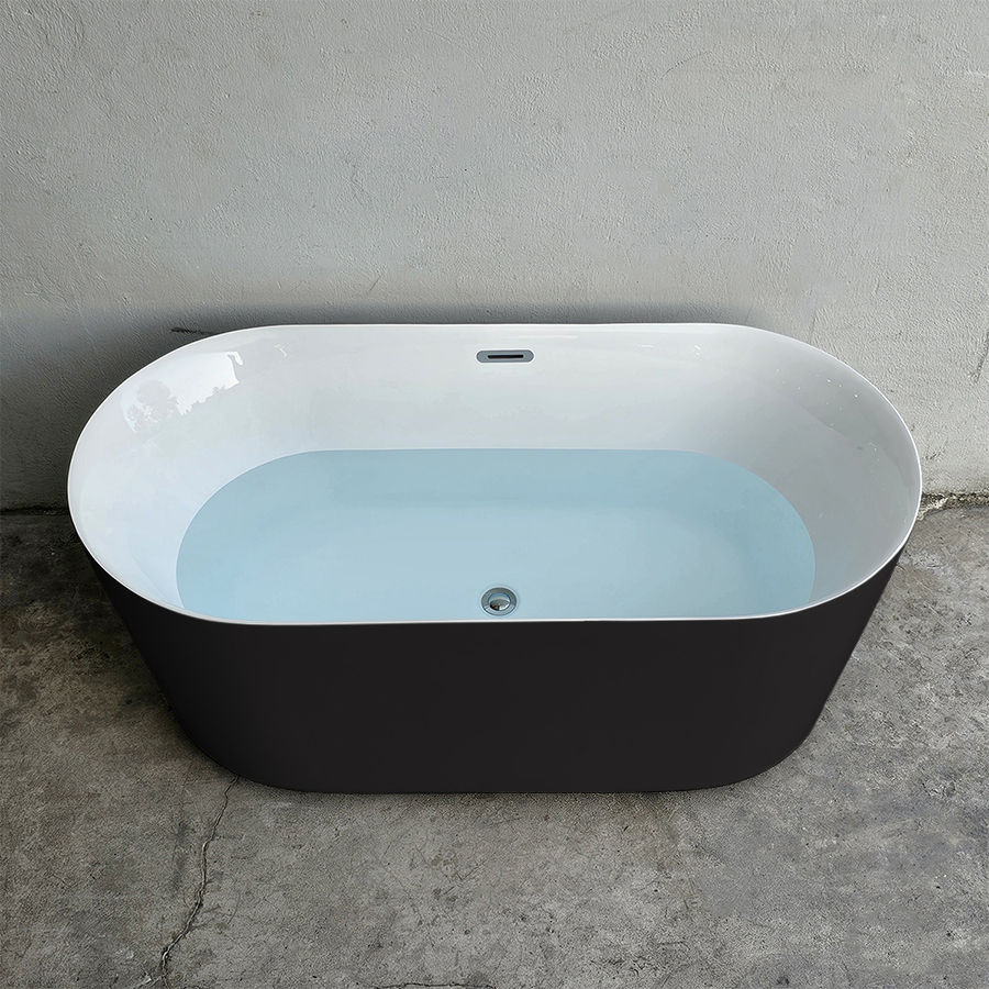 Bồn tắm hình oval thẳng màu đen - BT1377