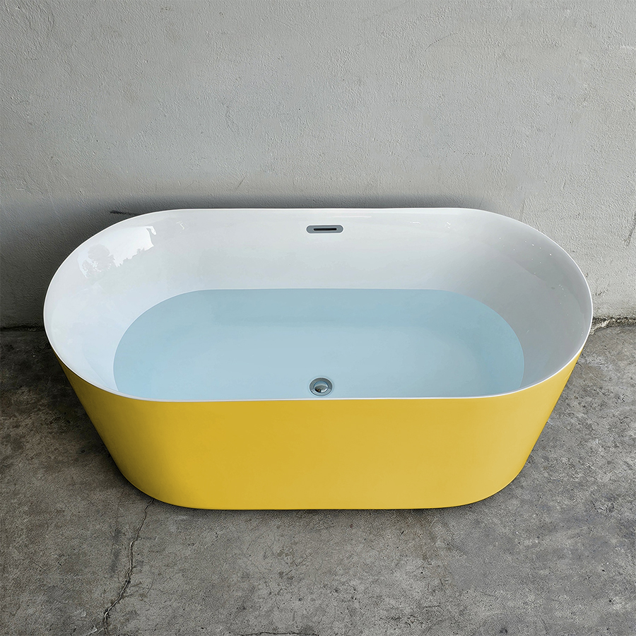 Bồn tắm hình oval thẳng màu vàng - BT1379