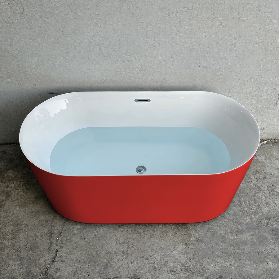 Bồn tắm hình oval thẳng màu đỏ - BT1384