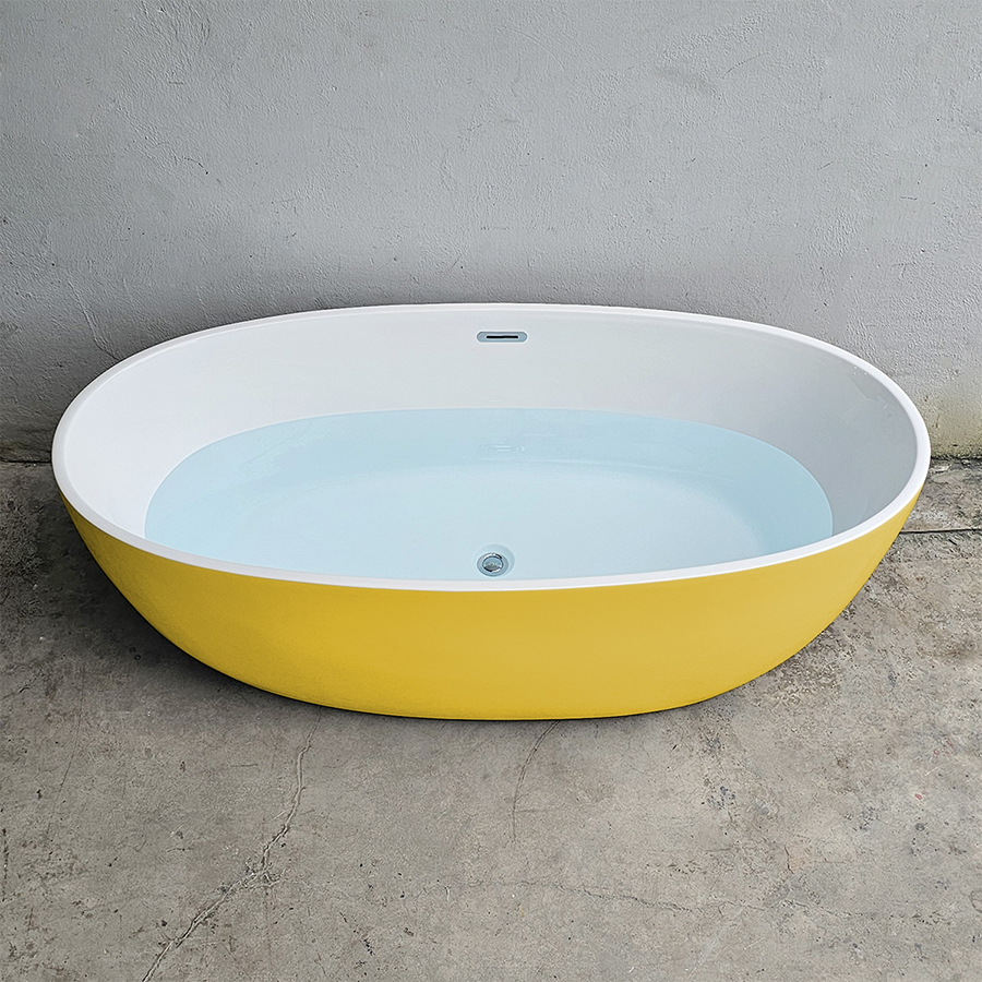 Bồn tắm hình oval trứng màu vàng - BT1386