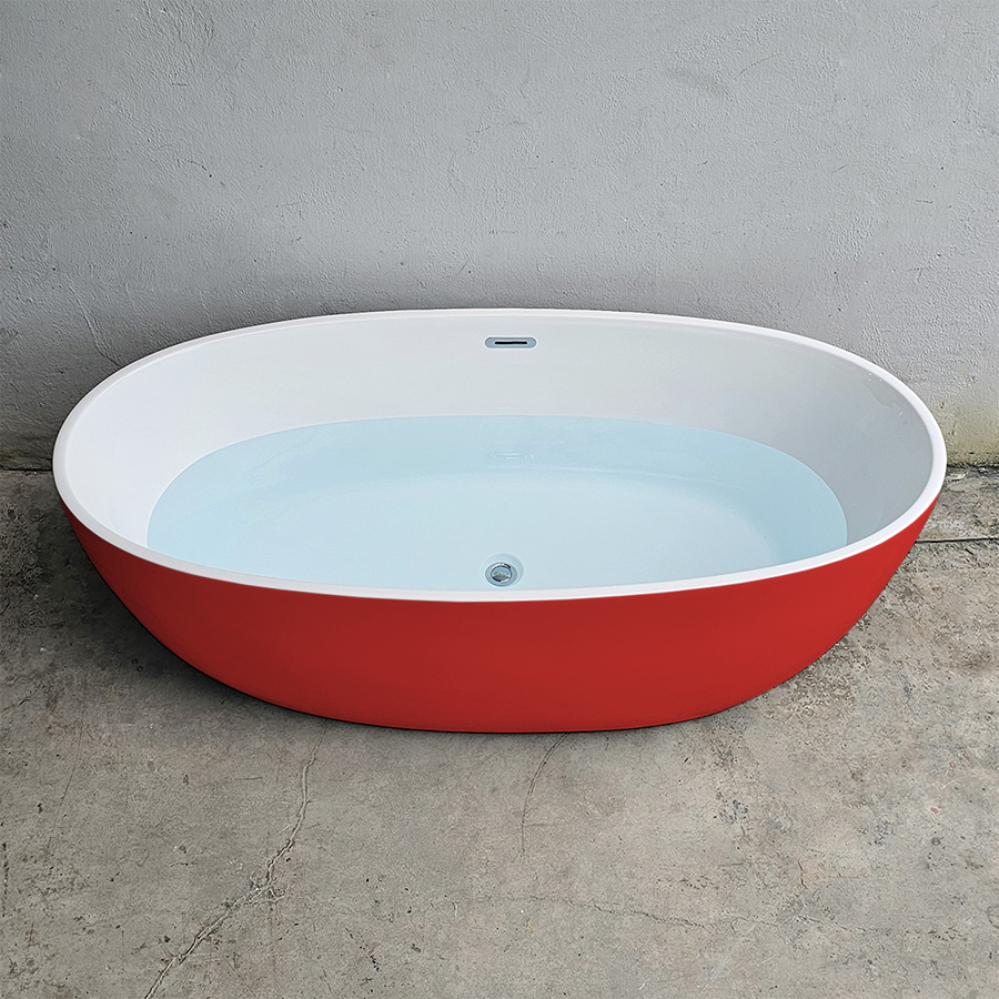 Bồn tắm hình oval trứng màu đỏ - BT1391