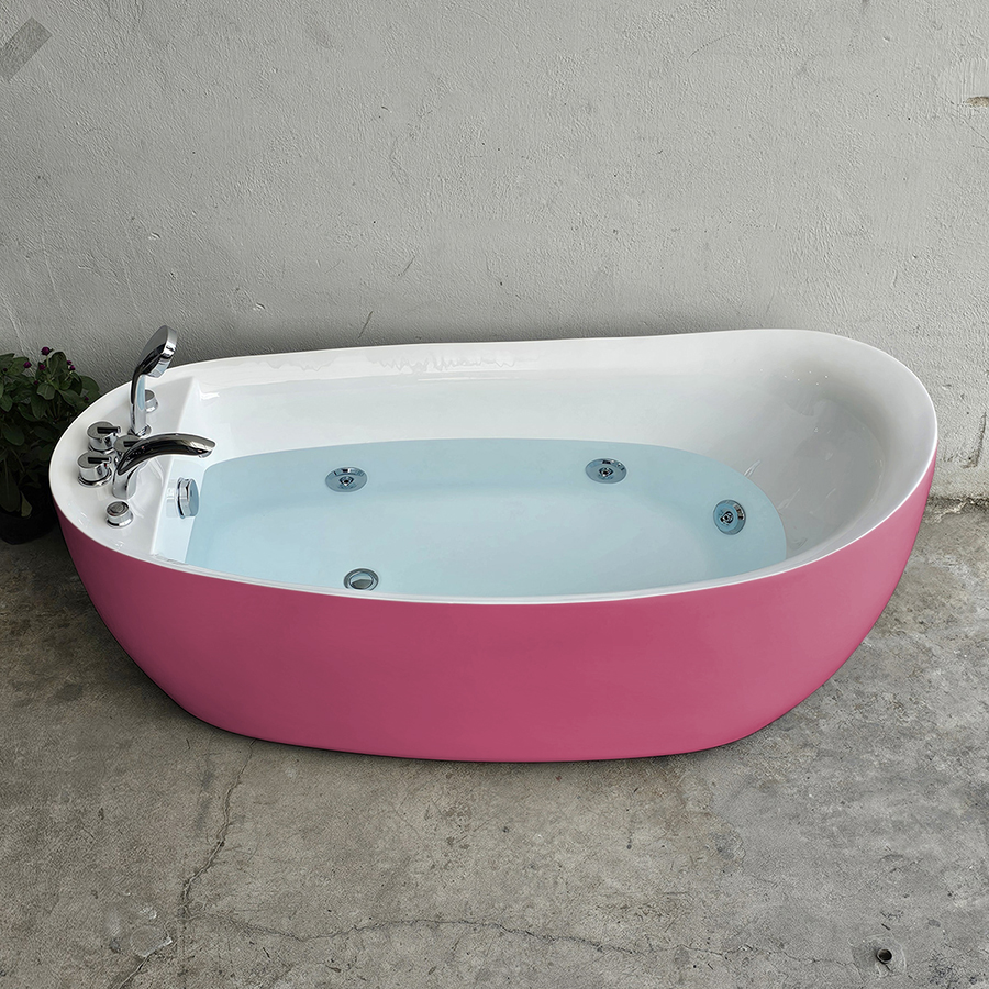 Bồn tắm thuyền màu hồng có massage - BT1395
