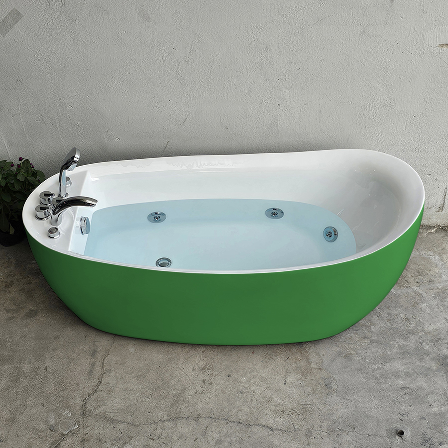 Bồn tắm thuyền màu xanh lục có massage - BT1397