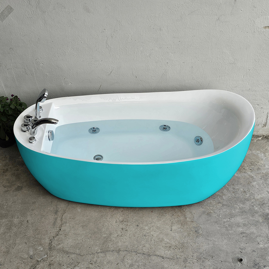 Bồn tắm thuyền màu xanh lơ có massage - BT1398