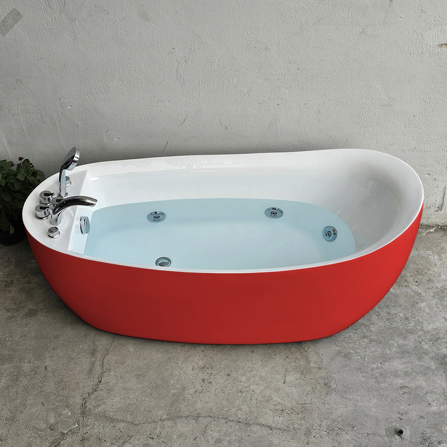 Bồn tắm thuyền màu đỏ có massage - BT1399