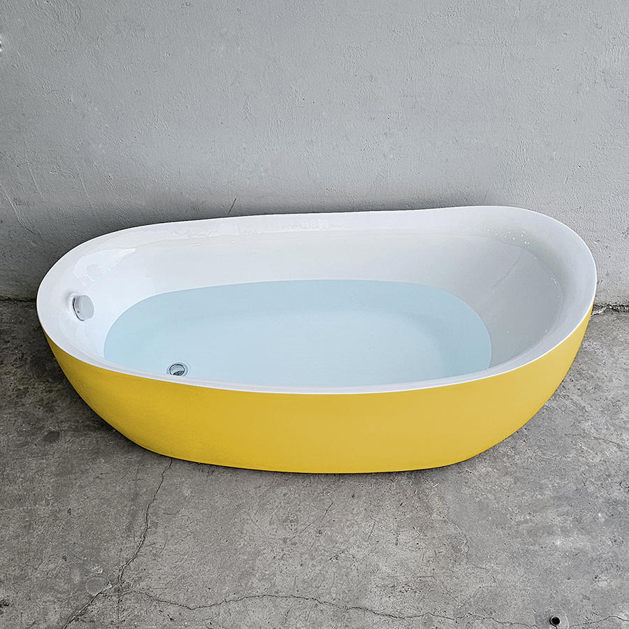 Bồn tắm nằm hình chiếc thuyền bầu màu vàng - BT1407