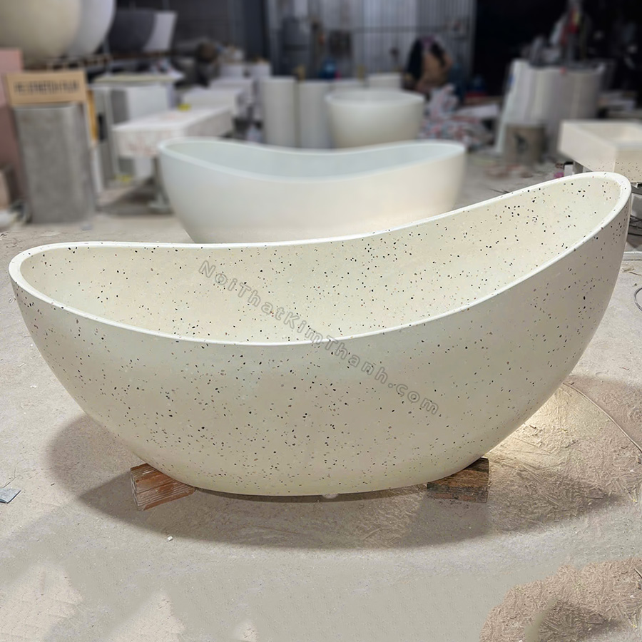 Bồn tắm đá terrazzo hình thuyền - BT1424